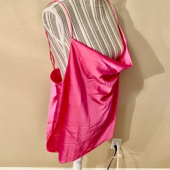 NWT Cami XXL The Drop Christy Cami Hot Pink Satin Adjustable Spaghetti Straps - Picture 8 of 16